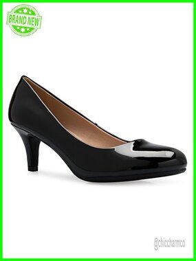 Women's Mid Heel Kitten Pumps Dress Shoes Closed Toe Stiletto Heel
